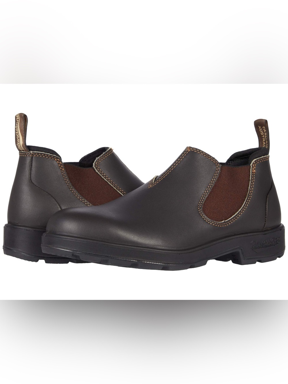 Blundstone 2038 Low-cut Chelsea Slip On Shoe in Stout Brown— Mens 8.5